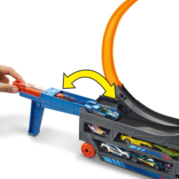 Hot Wheels Trasportatore Mega Loop con Lanciatore e Spazio per 18 Macchinine