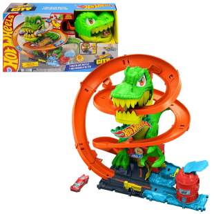 Hot Wheels T-Rex Battaglia Infuocata – Pista con Dinosauro e Macchinina