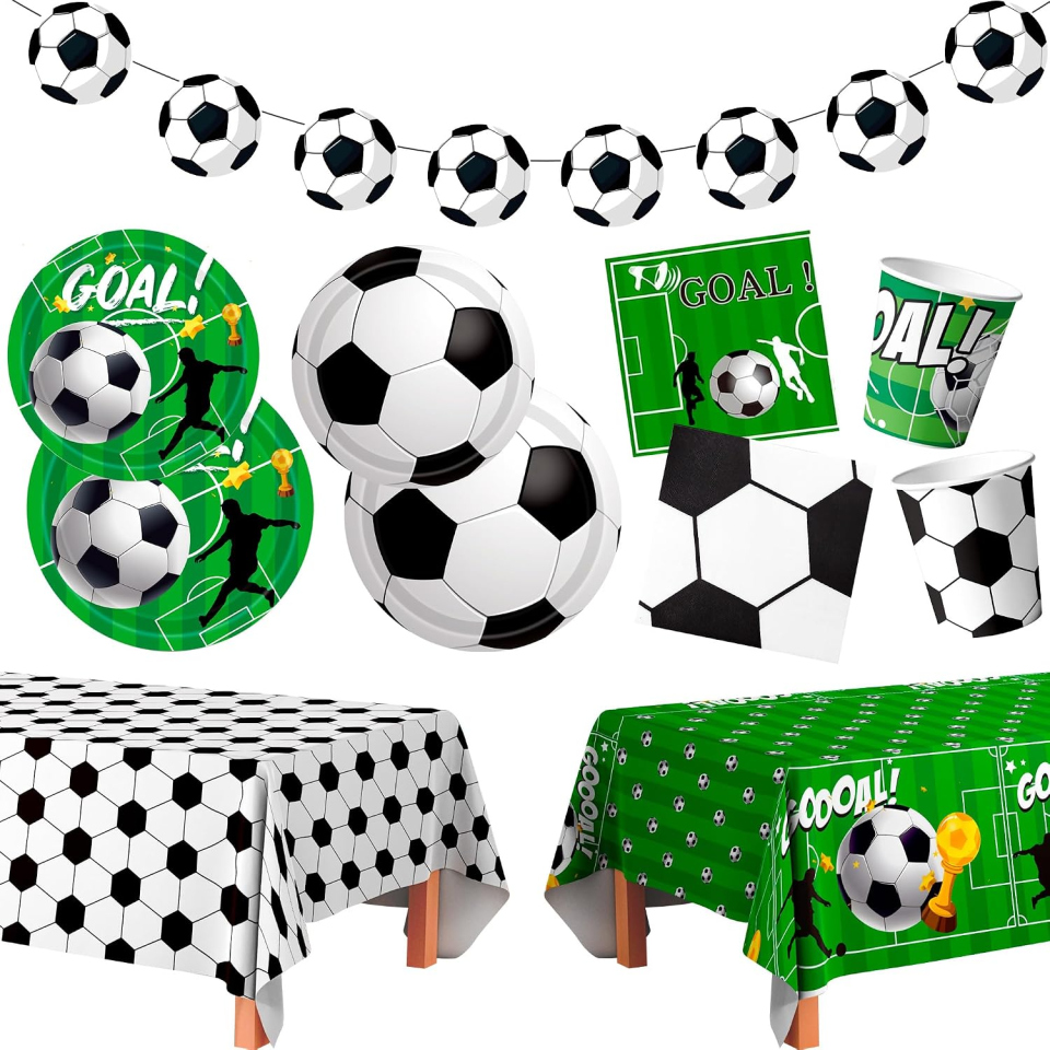 Huxolynifty kit festa calcio per 24 ospiti