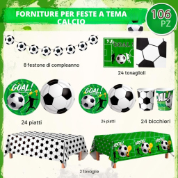Huxolynifty kit festa calcio per 24 ospiti