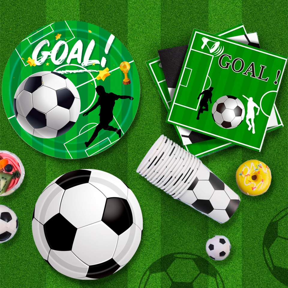 Huxolynifty kit festa calcio per 24 ospiti