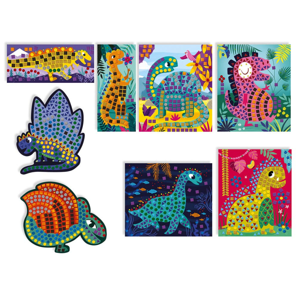 Janod Mosaici Creativi Dinosauri con 8 tavole