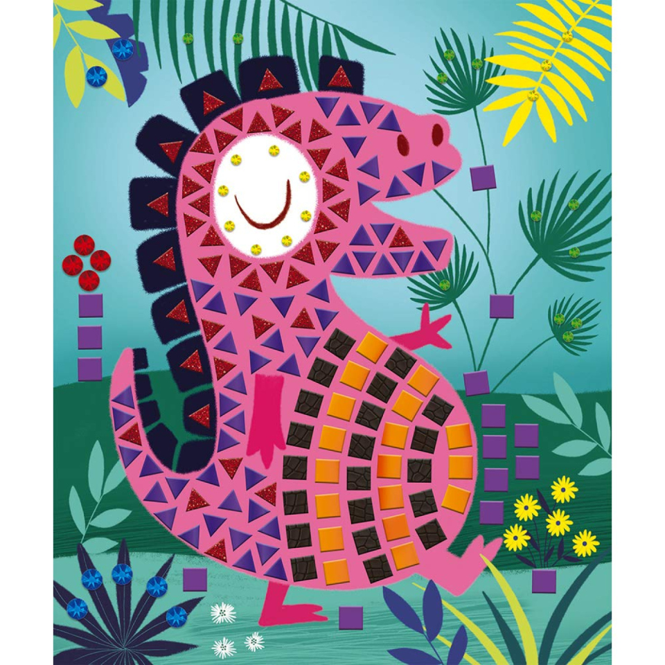 Janod Mosaici Creativi Dinosauri con 8 tavole