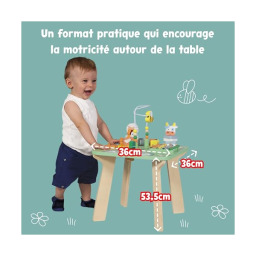 Janod Tavolo Attività in Legno Jolie Prairie – 7 Attività dai 12 Mesi