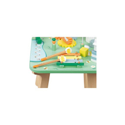 Janod Tavolo Attività in Legno Jolie Prairie – 7 Attività dai 12 Mesi