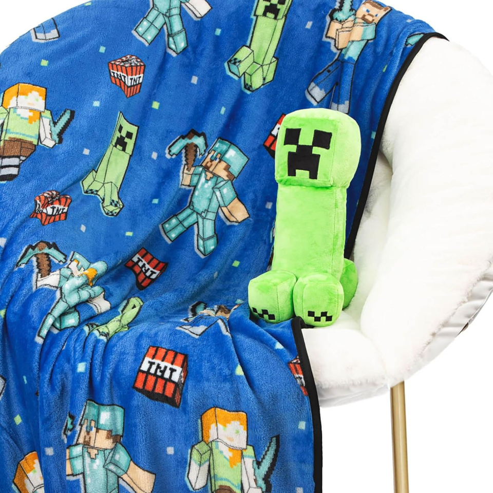 Jay Franco Minecraft plaid e cuscino abbraccio Creeper