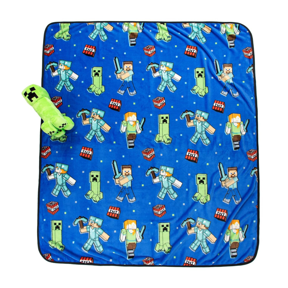 Jay Franco Minecraft plaid e cuscino abbraccio Creeper
