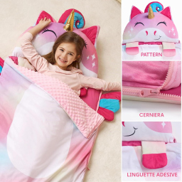 Joiedomi Sacco a Pelo Unicorno per Bambini – 152x68 cm, dai 3 Anni