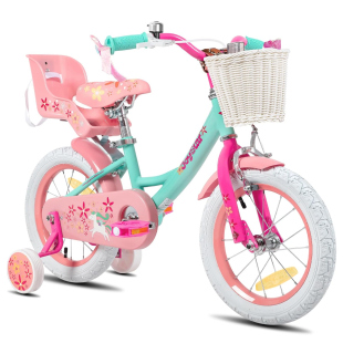 JOYSTAR Unicorn – Bici 12 pollici per bambine con seggiolino bambola