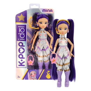 K-Pop Idol Mina – Bambola Fashion con Capelli Viola e Accessori