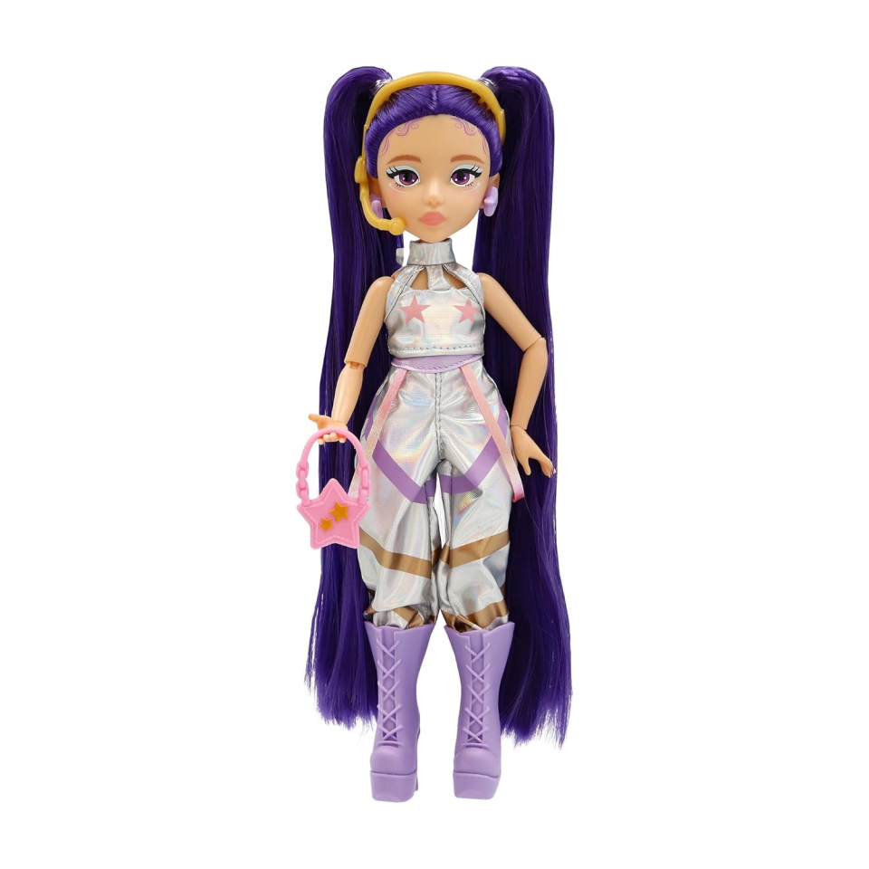 K-Pop Idol Mina – Bambola Fashion con Capelli Viola e Accessori