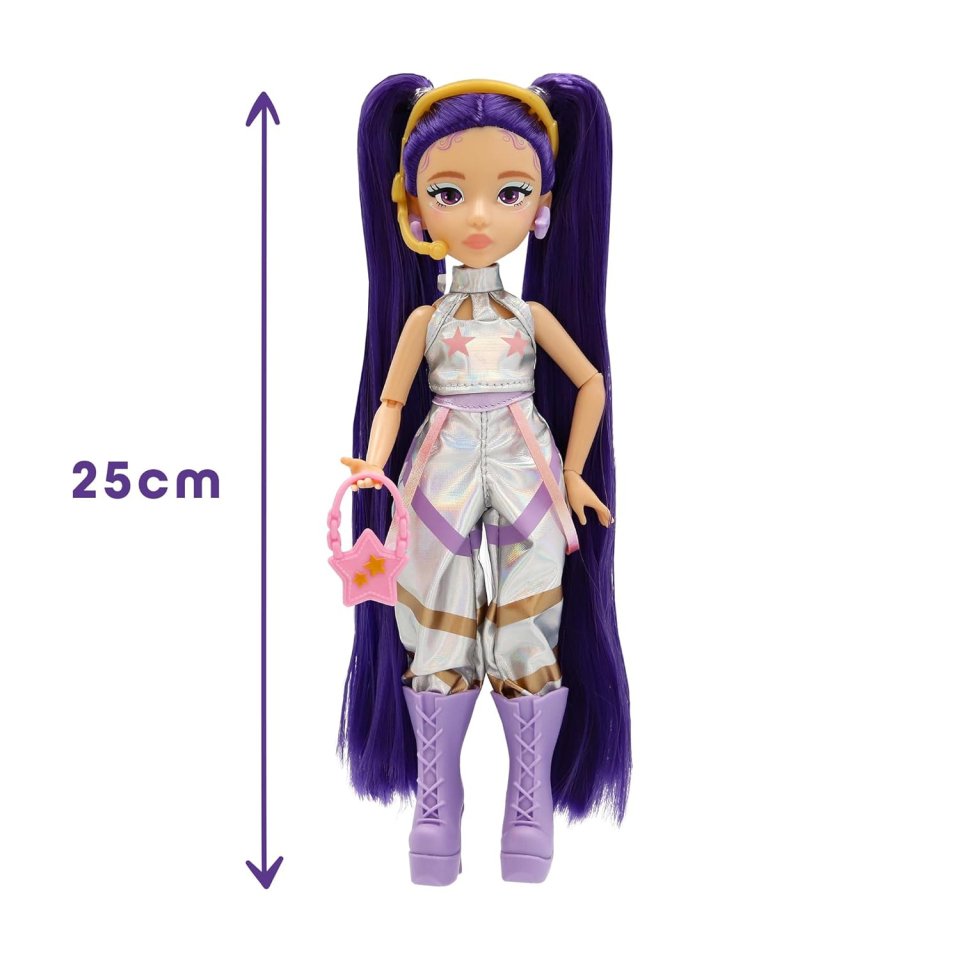 K-Pop Idol Mina – Bambola Fashion con Capelli Viola e Accessori