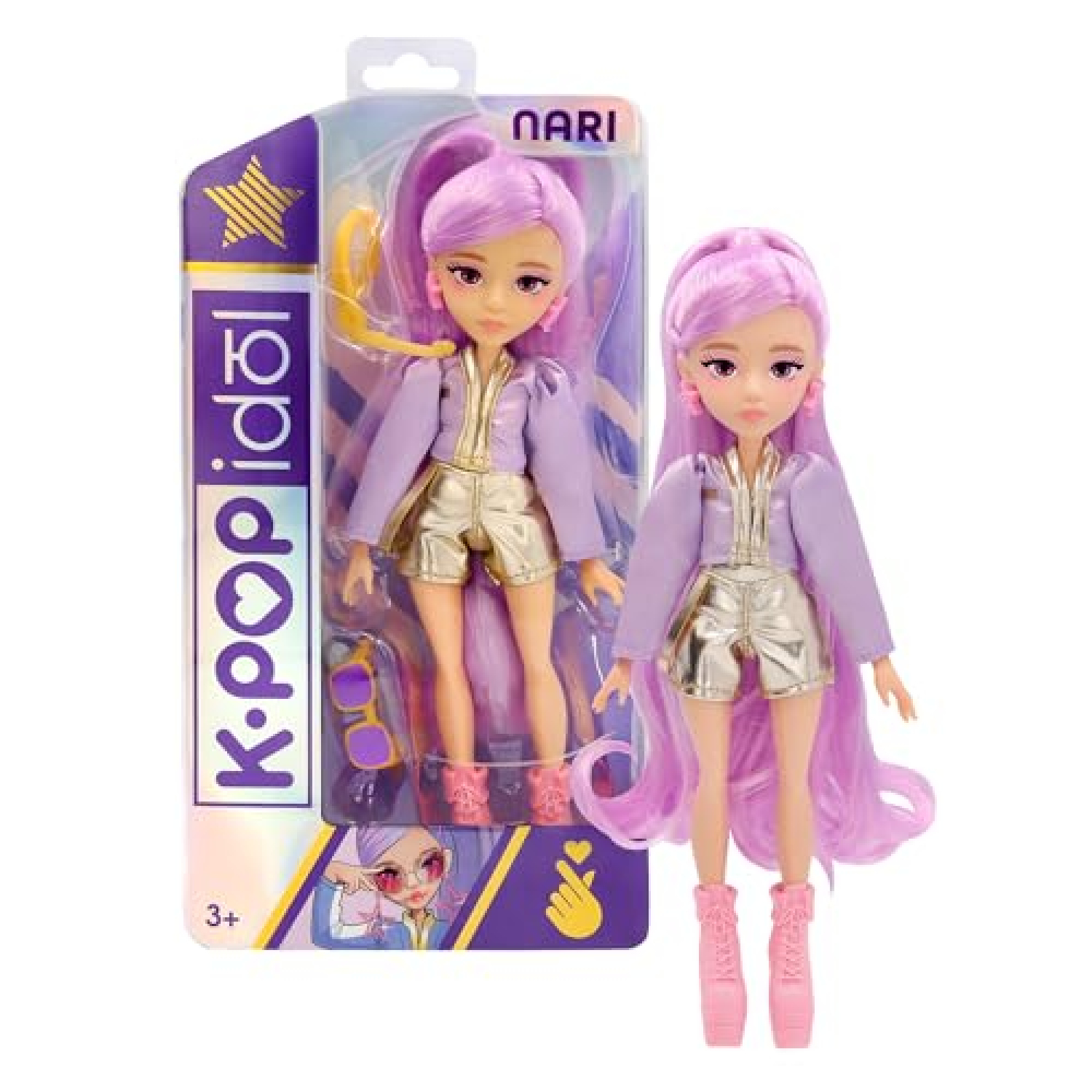 K-POP IDOL Nari bambola fashion IMC Toys con capelli lavanda e accessori