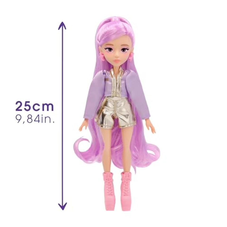 K-POP IDOL Nari – Bambola Fashion con Capelli Lavanda e Accessori