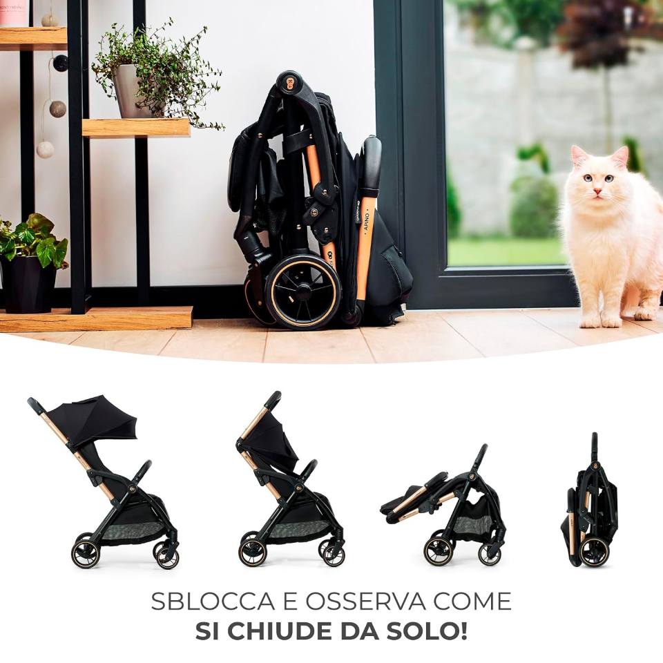 Kinderkraft APINO passeggino leggero con chiusura automatica