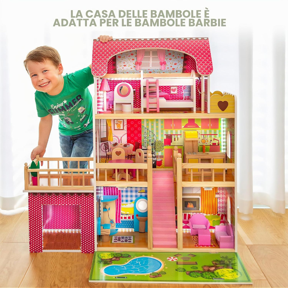 Kinderplay Green Series casa delle bambole a tre piani
