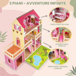 Kinderplay Green Series casa delle bambole a tre piani