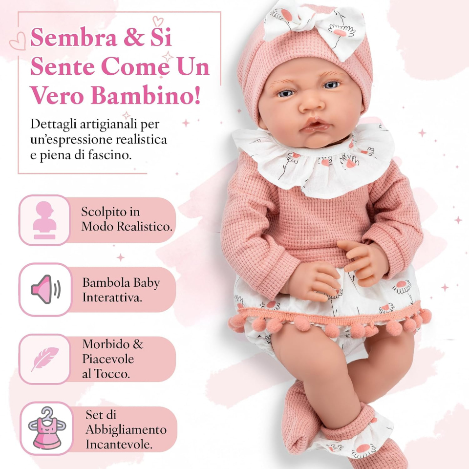 Kinderplay Lili bambola morbida con suoni 41 cm