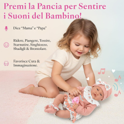 Kinderplay Lili bambola morbida con suoni 41 cm