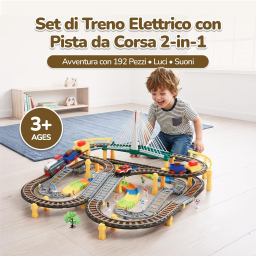 Kinderplay trenino elettrico con pista da 192 pezzi