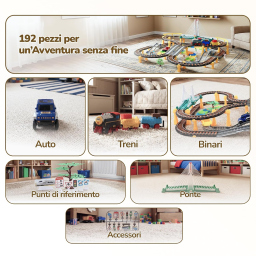 Kinderplay trenino elettrico con pista da 192 pezzi