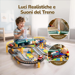 Kinderplay trenino elettrico con pista da 192 pezzi