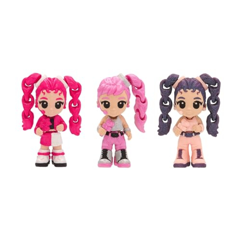 K-Pop Idol Palz 3D – Set 3 Figure Collezionabili con Capelli Intercambiabili