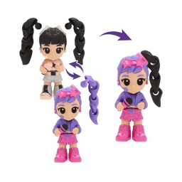 K-Pop Idol Palz 3D – Set 3 Figure Collezionabili con Capelli Intercambiabili