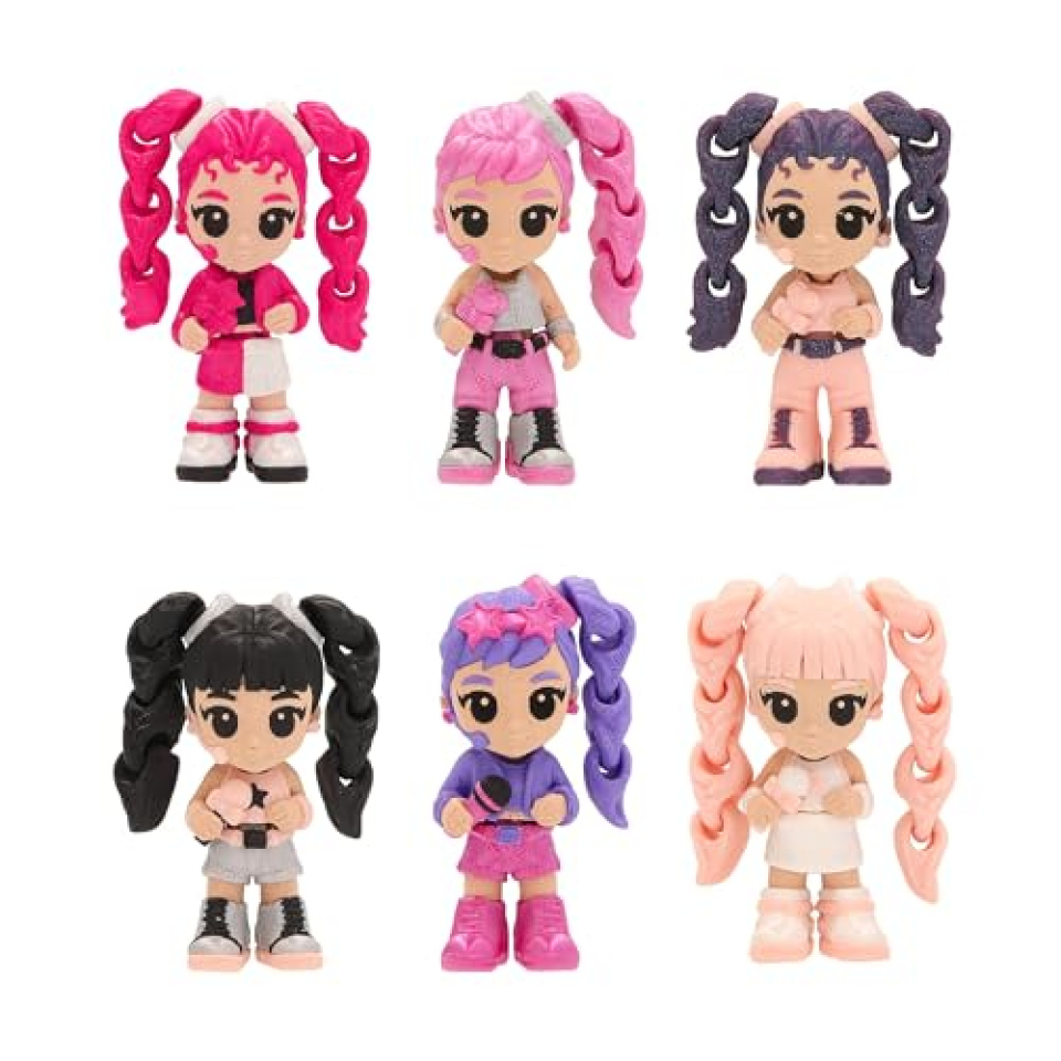 K-Pop Idol Palz 3D – Set 3 Figure Collezionabili con Capelli Intercambiabili