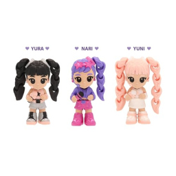 K-Pop Idol Palz 3D – Set 3 Figure Collezionabili con Capelli Intercambiabili