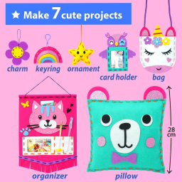 KRAFUN kit cucito feltro bambini con 7 progetti