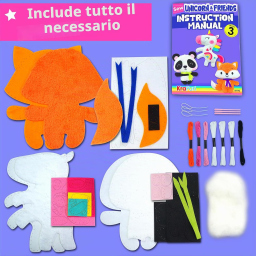 KRAFUN kit cucito unicorno con tre bambole