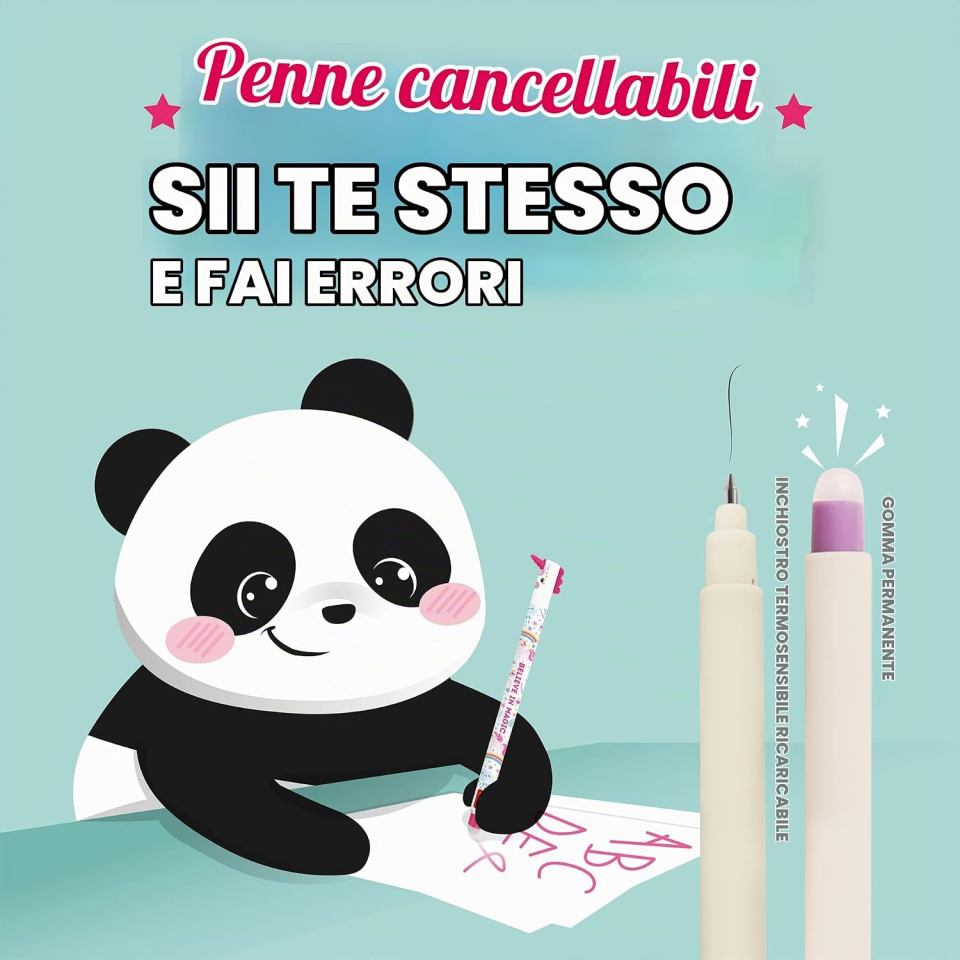 Legami penne gel cancellabili animali, set da 8