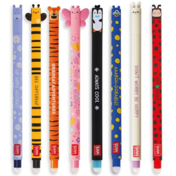 Legami penne gel cancellabili animali, set da 8