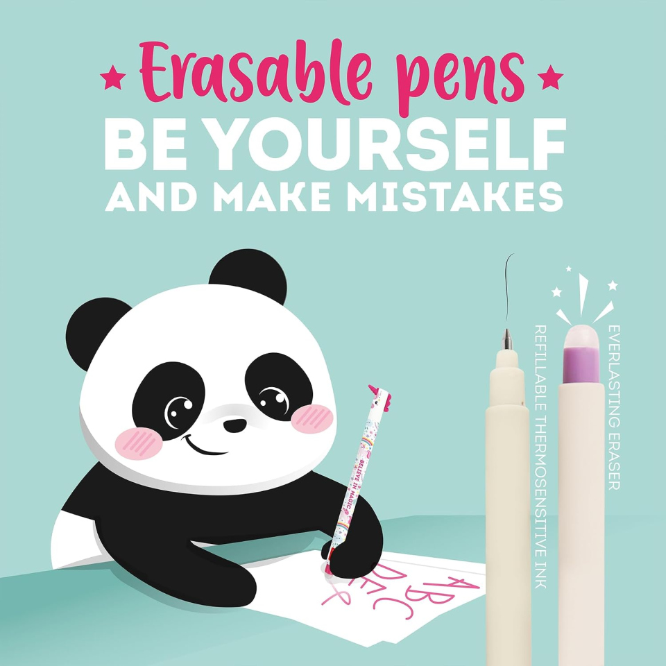 Legami refill penne gel cancellabili nero, rosso e blu