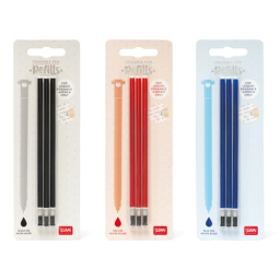 Legami refill penne gel cancellabili nero, rosso e blu
