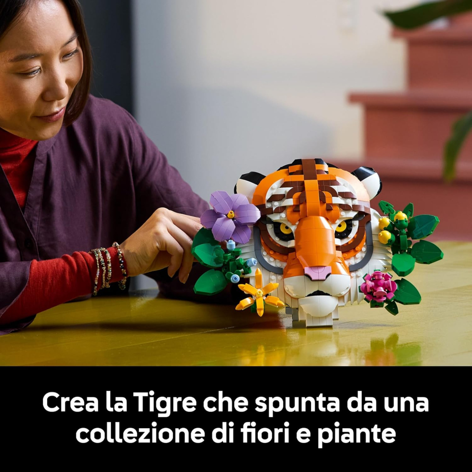LEGO Art Tigre 31217 – Quadro 3D con Fiori Botanici per Adulti