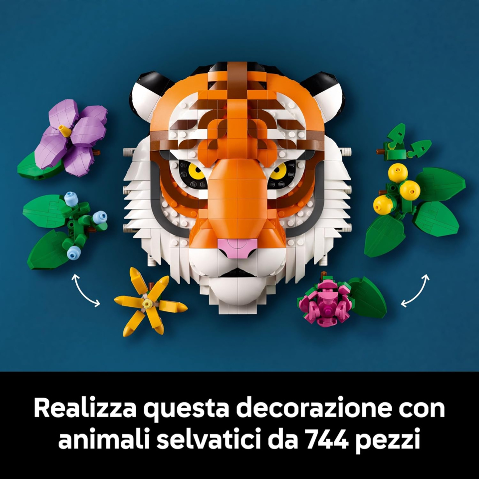 LEGO Art Tigre 31217 – Quadro 3D con Fiori Botanici per Adulti