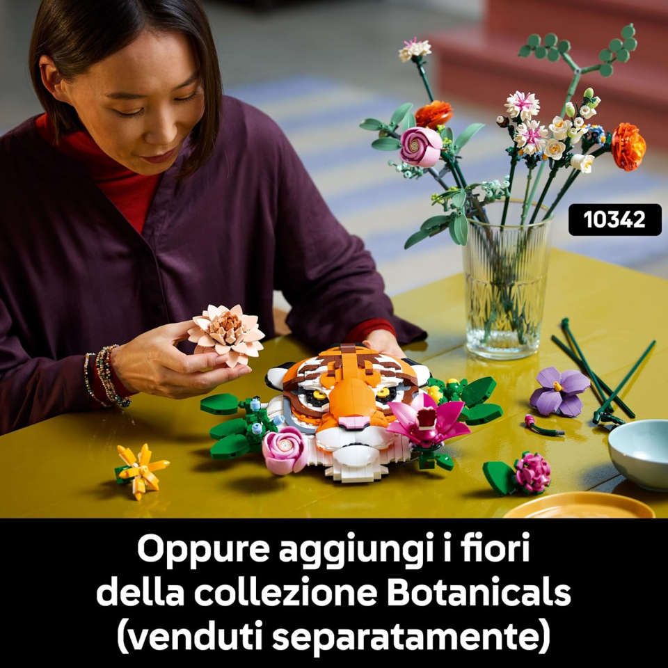 LEGO Art Tigre 31217 – Quadro 3D con Fiori Botanici per Adulti