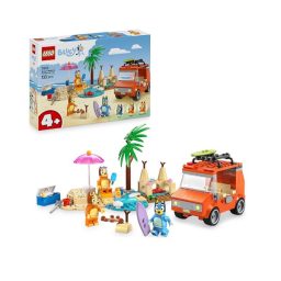 LEGO Bluey Vacanza in Spiaggia con Auto, Surf e 3 Minifigure