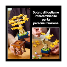 LEGO Botanicals Mini Bonsai 10373 – Ginkgo, Pino Nero e Glicine con Espositori