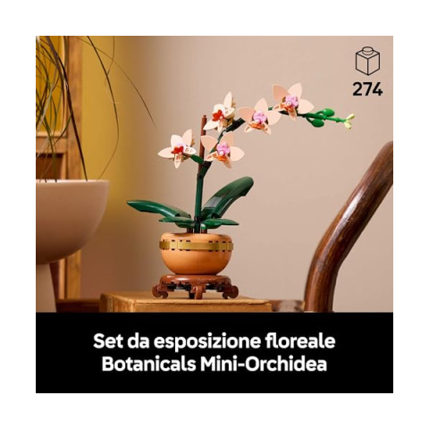 LEGO Botanicals Mini-Orchidea 10343 – Set Costruzioni con Vaso