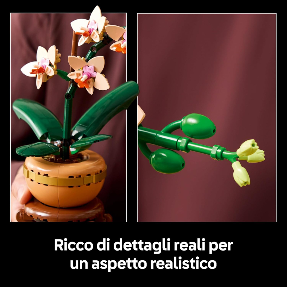 LEGO Botanicals Mini-Orchidea 10343 – Set Costruzioni con Vaso
