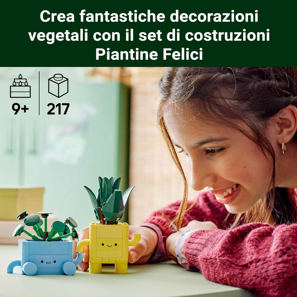 LEGO Botanicals Piantine Felici 10349 – Set Costruzioni con Piante e Vasi