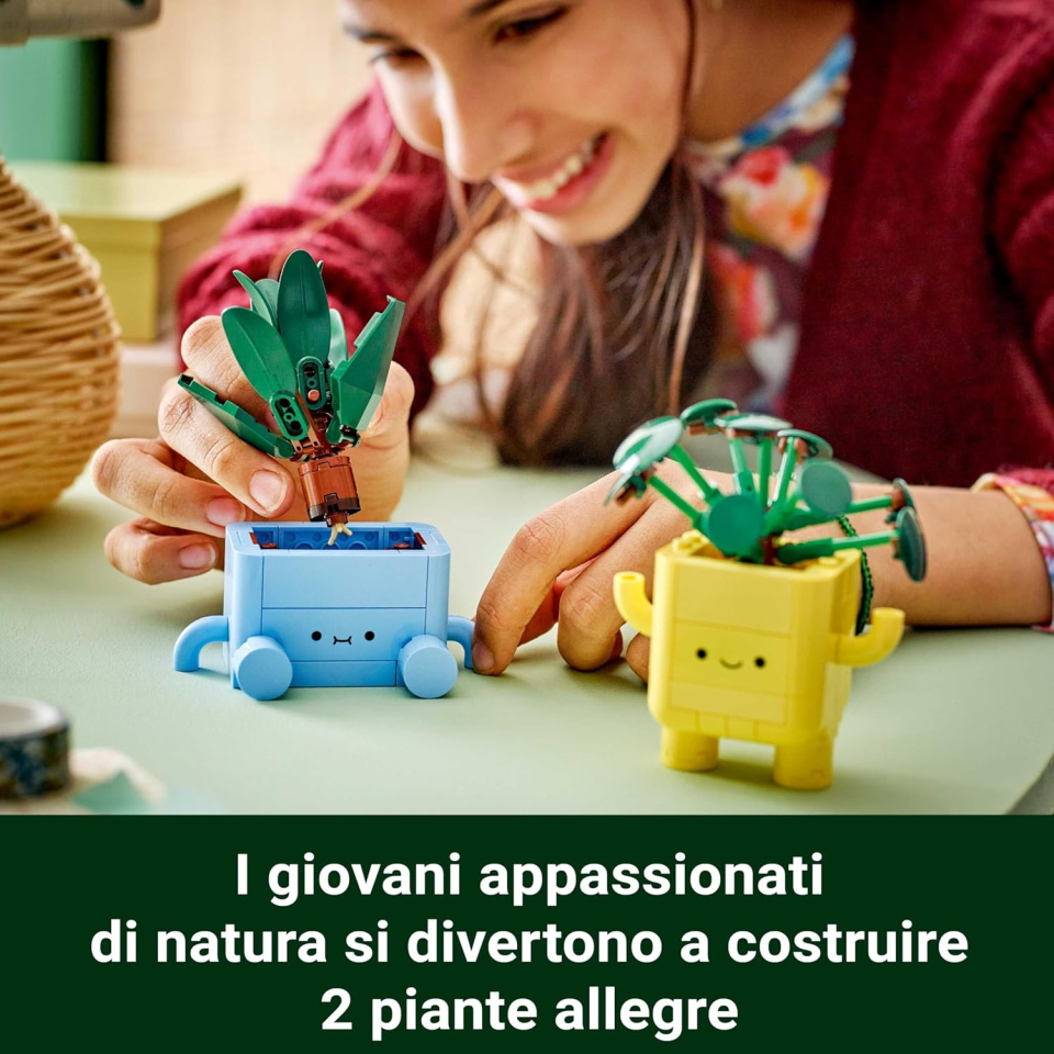 LEGO Botanicals Piantine Felici 10349 – Set Costruzioni con Piante e Vasi