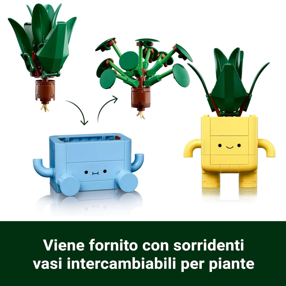 LEGO Botanicals Piantine Felici 10349 – Set Costruzioni con Piante e Vasi