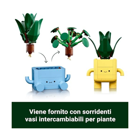 LEGO Botanicals Piantine Felici 10349 – Set Costruzioni con Piante e Vasi