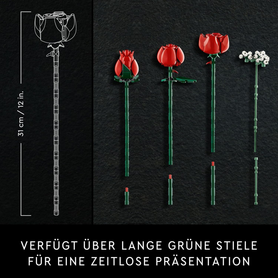 LEGO Icons Bouquet di Rose 10328 con Polybag Fiori dell'Amicizia