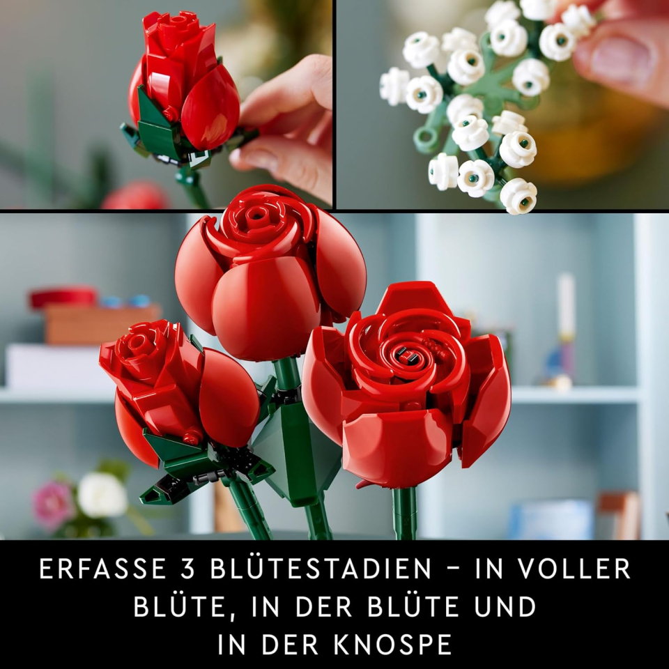 LEGO Icons Bouquet di Rose 10328 con Polybag Fiori dell'Amicizia