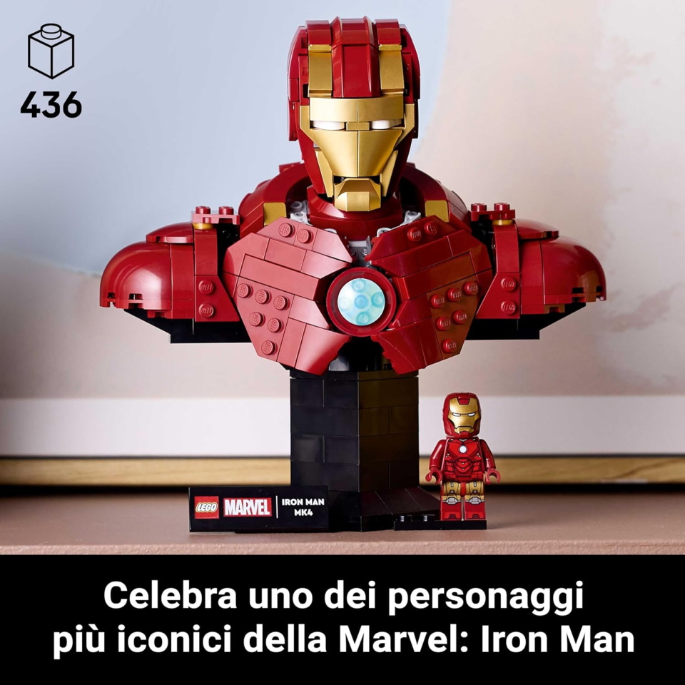 LEGO Marvel Busto Iron Man MK4 76327 - Set Costruzioni Adulti